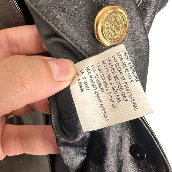 Vintage Bagatelle Black 100% Cow Leather Vest with Brushed Gold Hardware Size L - Picture 11 of 13